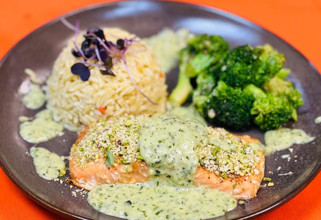 Pistachio Salmon.