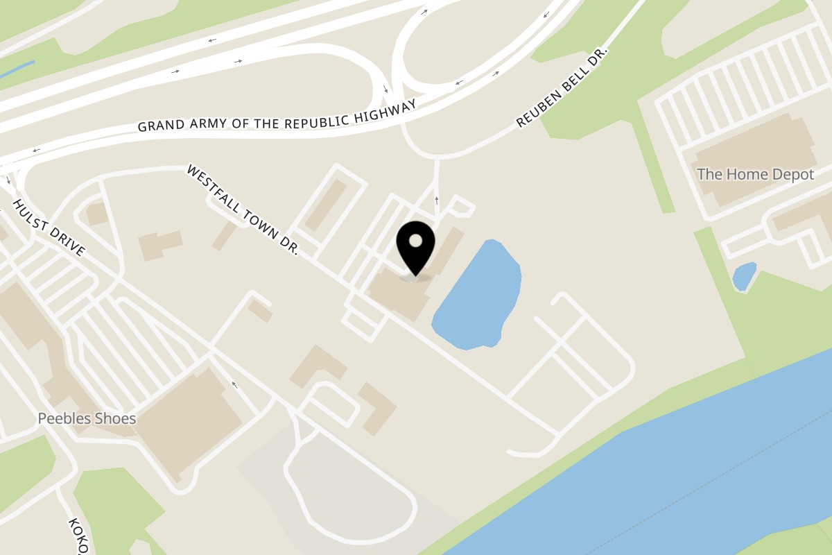 Map showing the location of The Landing Steakhouse on 120 US-6 #209 in Matamoras
